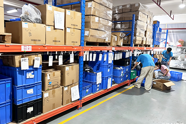 A-ONE LED lighting factory warehouse during inventory counting process