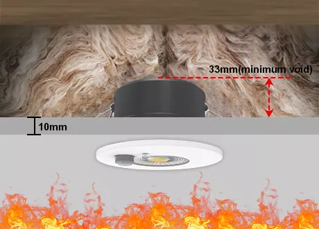 PIR Downlight recessed depth 33mm