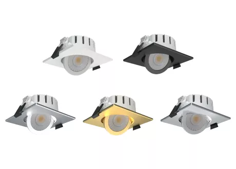 square downlight white/black/brushed/gold